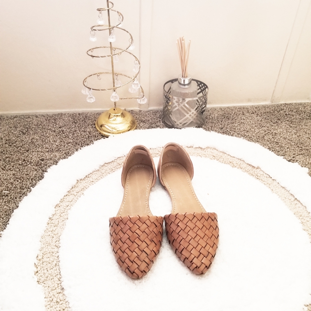 Brown Pointy Flats Handmade